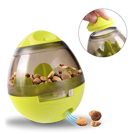 UEETEK Dog Treat Dispenser Ball, Interactive Tumbler Design Treat-Dispensing Ball Toy for Dogs and Cats Increases IQ Training Pet Play Ball