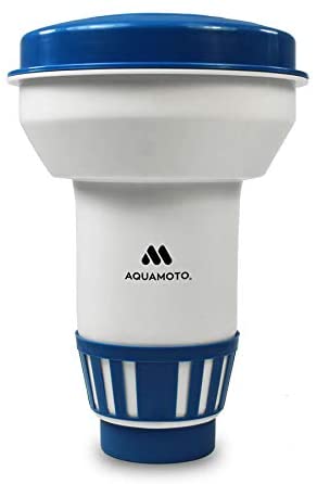 Aquamoto Jumbo Chlorine Floater, Adjustable Release with Empty Indicator, fits 3" Chlorine Tablets, Floating Chlorine Dispenser for Swimming Pools