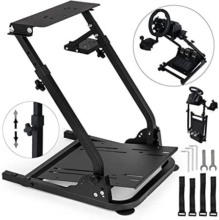 VEVOR Steering Wheel Stand,G920 Racing Wheel Stand,Logitech Wheel Stand for G25 G27 G29,GT Racing Simulator Wheel Stand,Wheel Support and Pedal not Included, Black