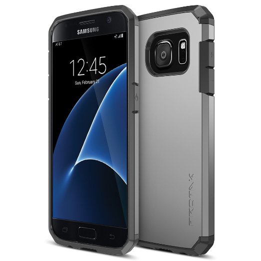 Galaxy S7 Case, Trianium [Protak Series] Ultra Protective Cover Case for Samsung Galaxy S7 [Gunmetal Gray] Dual Layer   Shock-Absorbing Bumper Hard Case [Lifetime Warranty]