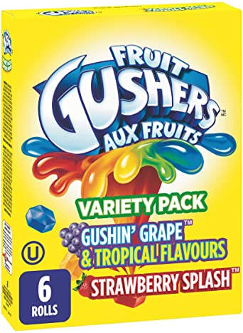 Betty Crocker Gluten Free Gushin Grape/Strawberry Gushers, 6-Count, 138 Gram