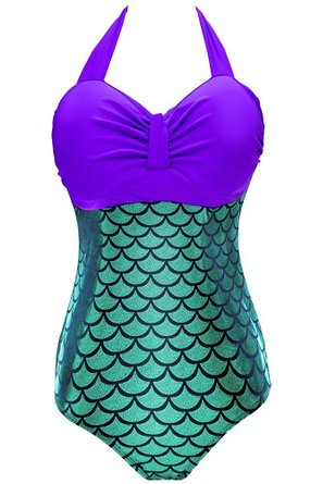 Dasbayla women's One Piece Swimsuit Glitter Mermaid Bikini Plus Size Bikini Sets