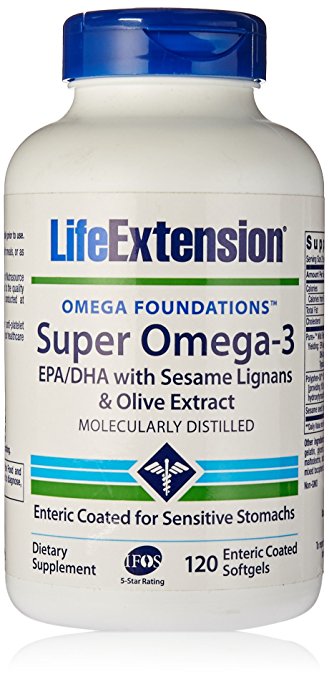 Life Extension - Super Omega-3 EPA/DHA With Sesame Lignans & Olive Fruit Extract Enteric Coated 120