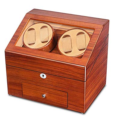 JQUEEN Automatic Wood Watch Winder Display Box 4 9 Storages