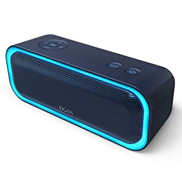 DOSS SoundBox Pro Wireless Bluetooth Speaker, 20W Speaker with 360° Sound, Enhanced Bass, Stereo Pairing, Multiple LED Light, Long-Lasting Battery Life for Phone, Tablet, TV, Gift Ideas- Blue