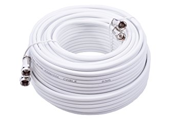 Smedz 10 m Twin Satellite Shotgun WF65 Coax Cable Extension Kit with Premium Fitted Compression F Connectors for Sky Q, Sky HD, Sky  and Freesat - White