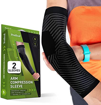 Arm Compression Sleeve Small - Compression Arm Brace Sleeves for Women and Men - Pain Relief Basketball Sleeves For Tendonitis, Golf, Tennis, Weightlifting - Comfortable Breathable Knit