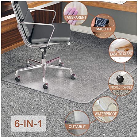 Chair Mat,Transparent Mats for Chairs, Floor Chair Mat, Premium Studded Chair Mat for Carpeted Floor, Heavy Duty & Easy Glide, Hard-Floor Protector with Lip for Floor-48x36inch