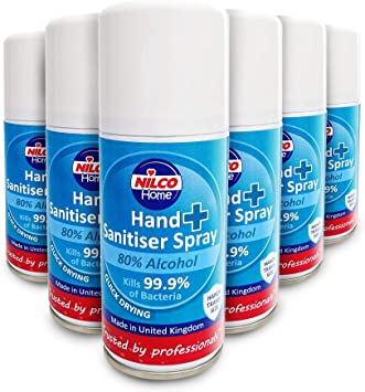 Nilco Hand Sanitiser Antibacterial Sanitising Spray 150ml x 6