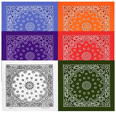 Large Bandanas 27 x 27 | Versatile Biker Rags | Classic Paisley Bandana Pattern