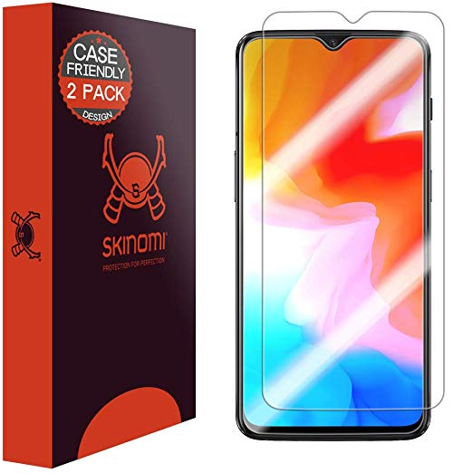 OnePlus 6T Screen Protector [Case Compatible][2-Pack], Skinomi TechSkin Screen Protector for OnePlus 6T Clear HD Anti-Bubble Film