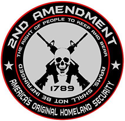 2nd Amendment - America's Original Homeland Security Round Bumper Sticker Decal (5 Inch)