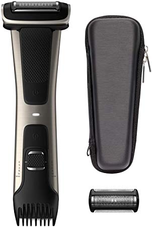 Philips Norelco Bodygroom Series 7000, BG7040/42, Showerproof Dual-Sided Body Trimmer and Shaver for Men   Case and Replacement Head