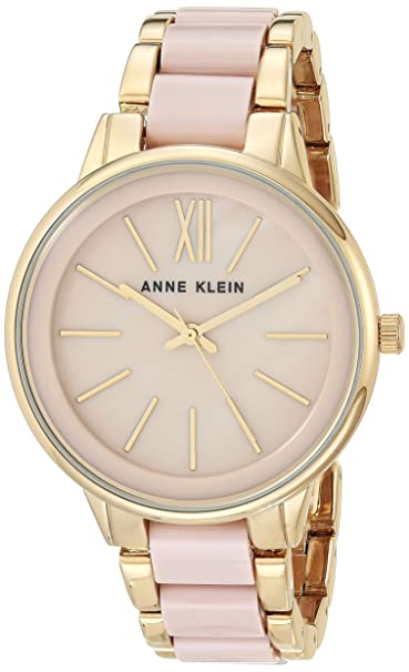 Anne Klein New York Analogue Women's Watch (Pink Dial Blush Pink Colored Strap)