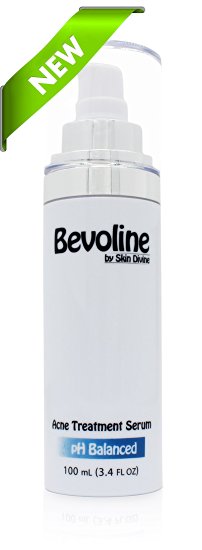 Bevoline Acne Serum (100 mL) - Cutting edge acne treatment for Pimples, Bacne, and Light Acne Scarring - The lotion dries like a clear mask leaving your skin rid of acne and blemishes.