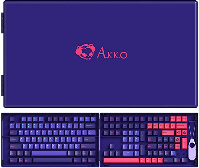 Akko Neon 157-Key ASA Profile PBT Double-Shot Full Keycap Set for Mechanical Keyboards with Collection Box