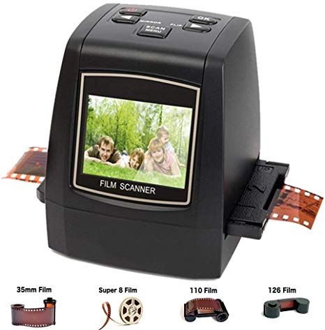 DIGITNOW Film Scanner with 22MP Converts 126KPK/135/110/Super 8 Films, Slides, Negatives All in One into Digital Photos,2.4" LCD Screen, Impressive 128MB Built-in Memory (Renewed)