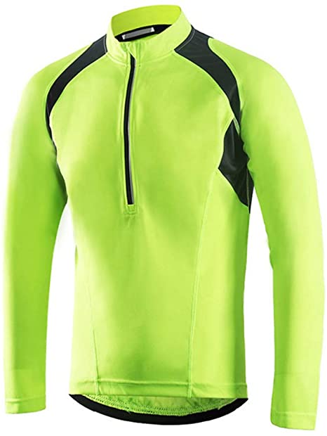 Dooy Men's Cycling Jersey Short/Long Sleeves Biking Shirts with 3 1 Pockets, Breathable Quick Dry Bicycle Running Shirt