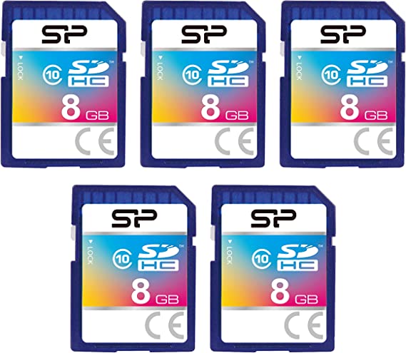 8GB 5-Pack SDHC Class 10 Flash Memory Card by Silicon Power