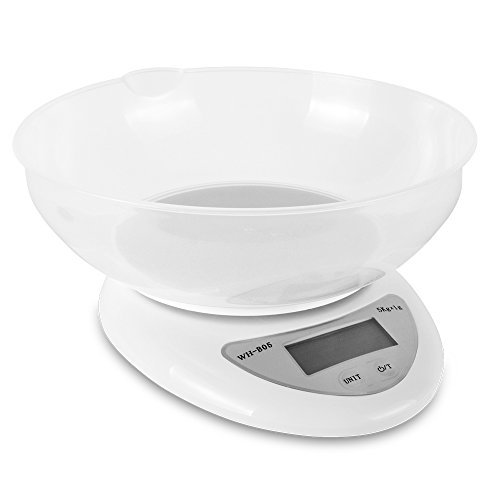 Yongtong Digital Kitchen Food Weight Scale with Removable Bowl,11LB/5kg