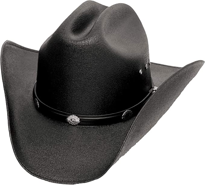 Classic Cattleman Straw Cowboy Hat with Silver Conchos