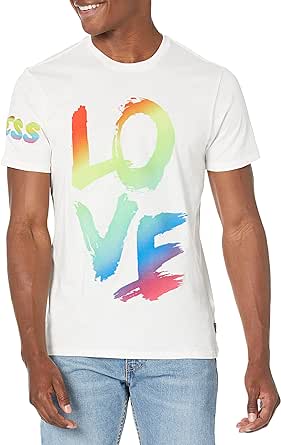 GUESS Men's Short Sleeve Basic Love Pride Tee