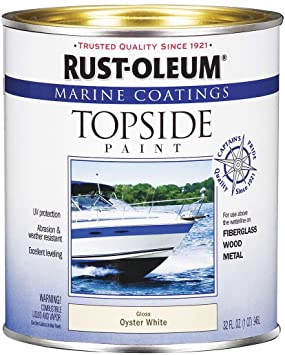 Rust-Oleum 207001 Marine Coatings Topside Paint, Quart, Oyster White