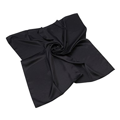 Elegant Large Silk Feel Solid Color Satin Square Scarf Wrap, 36 inch