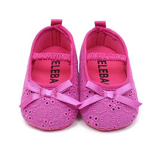 Delebao Baby Girl Infant Satin Mary Jane Baptism Shoes Dance Ballerina Slippers