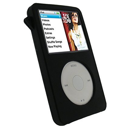 iGadgitz Black Silicone Skin Case Cover for Apple iPod Classic 80GB, 120GB & Latest 6th Generation 160gb launched Sept 09   Screen Protector & Lanyard