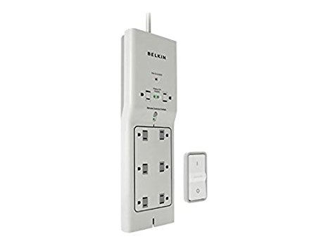 Belkin BG108001-04-DP Conserve Surge Protector with Remote Switch, 8 output connectors, White