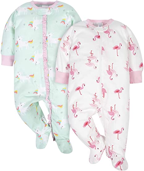 Gerber Baby Girls' 2-Pack Sleep 'N Play