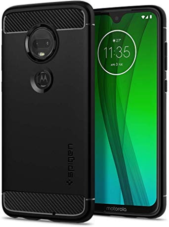 Spigen Rugged Armor Designed for Moto G7 Case/Designed for Moto G7 Plus Case (2019) - Matte Black (Renewed)