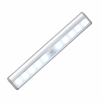 Stoog Under Cabinet Light, 10 LED Wireless Motion Sensor Closet Light Hallway Lighting with Magnetic Sticker (USB Rechargeable, White)
