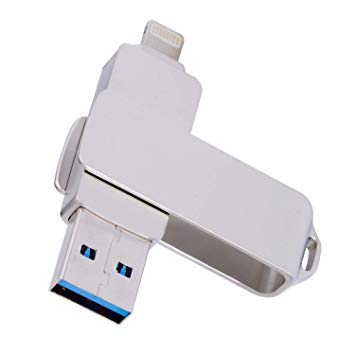 USB 3.0 Flash Drive for iPhone, KEXIN 32GB iOS iPad Dual Lightning External Storage, Memory Stick Expansion for iPhone iPad MacBook iOS Windows PC