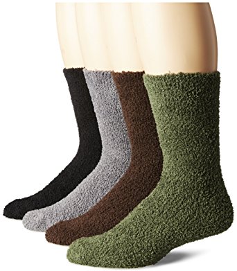 Muk Luks Men's 8 Inch Micro Chenille 4 Pair Sock Pack