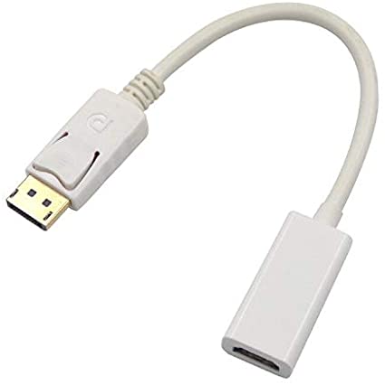 DisplayPort to HDMI Adapter, Display Port to HDMI Adapter Cable(Male to Female) for DisplayPort Enabled Desktops and Laptops to Connect to HDTV Monitor Projector HDMI Displays Adapter(White)