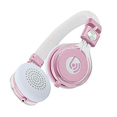 Headphones, Wim HM770 Foldable Headphones With Microphone and Volume Control,Stereo Headset For Kids/Adults,Compatible For iPhone,iPod,iPad,Samsung,HTC,Android Phones,Laptop,MP3/4 (Pink)