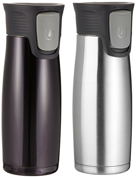 Contigo AUTOSEAL® Locking Stainless Steel Travel Mug 2 pack Stainless / Black