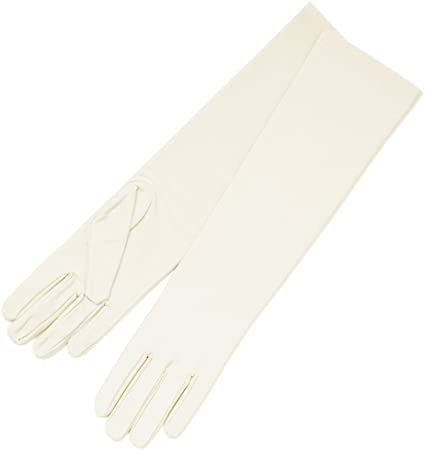 ZAZA BRIDAL 4-Way Stretch Matte Satin Dress Gloves Below-The-Elbow Length 8BL