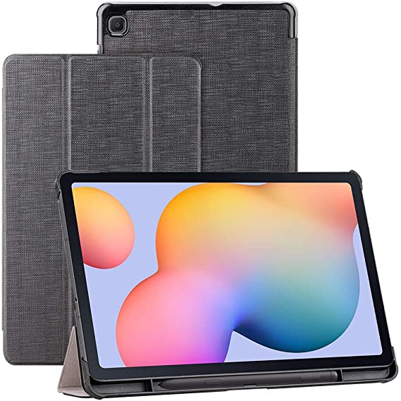 Foluu Galaxy Tab S6 Lite 10.4 inch Tablet Case with S Pen Holder Slim Lightweight Trifold Stand Smart PU Case Cover Auto Sleep/Wake Magnetic for Samsung Galaxy Tab S6 Lite 10.4 inch 2020 (Black)