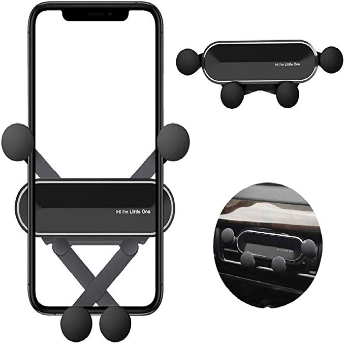 Gravity Car Phone Mount, Auto-Retractable Bracket Stable Car Cradle 360 Degree Adjustable Car Phone Holder for iPhone XR/XS Max/XS/X/8/8 Plus/7/7 Plus, Galaxy S10/S10 Plus/S9/Note 9 and More (Black)