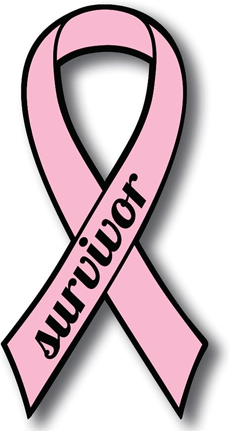 Magnet Me Up Support Breast Cancer Survivor Pink Ribbon Magnet Decal, 3.5x7 Inches, Heavy Duty Automotive Magnet for Car Truck SUV