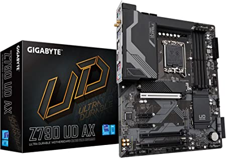 GIGABYTE Z790 UD AX (LGA 1700/ Intel/ Z790/ ATX/DDR5/ Triple M.2/ PCIe 5.0/ USB 3.2 Gen2X2 Type-C/Intel Wi-Fi 6E/ 2.5GbE LAN/PCIe EZ-Latch/Multi-Key/Motherboard)