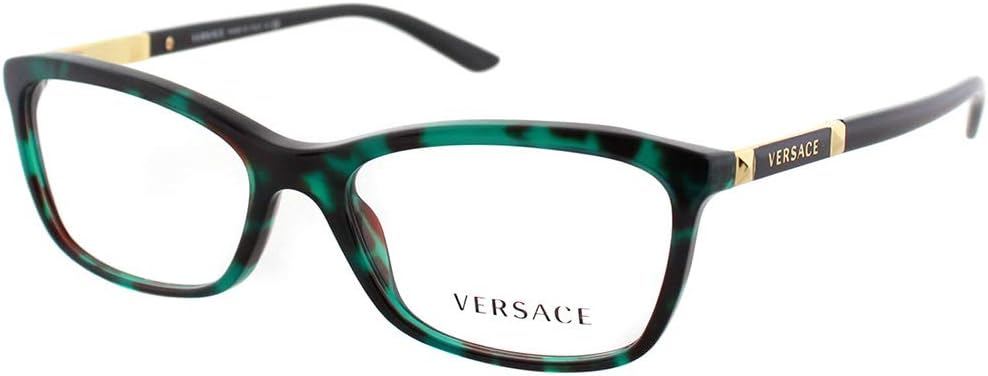 Versace VE3186 Eyeglass Frames 5076-54 - Green Havana Transp VE3186-5076-54