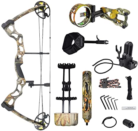 iGlow 40-70 lbs Black/Camouflage Camo Archery Hunting Compound Bow 175 150 60 55 30 lb Crossbow