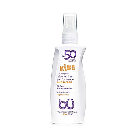 bu SPF 50 Kids Fragrance Free Sunscreen Spray, 3.3 Ounce