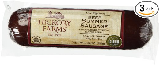 Hickory Farms Beef Summer Sausage 10oz (Pack of 3)