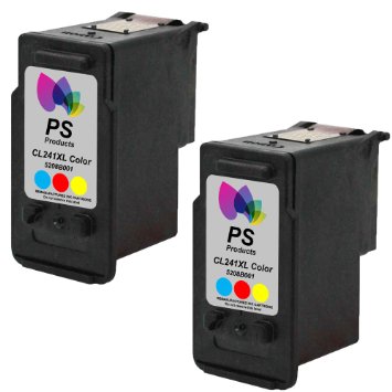 PS Products TM Remanufactured Ink Cartridge Replacement for Canon CL-241XL High-Yield (2 Color) (Show Accurate Ink Levels)