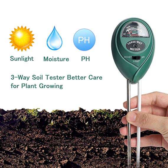 Besmon Soil Moisture Sensor Meter,Soil Test Kit Plant Moisture Meter 3-in-1 Soil pH Tester for Plant Care,Gardening, Farming, No Batteries Required